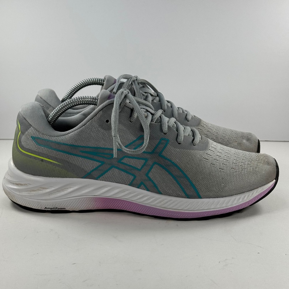 Asics Gel Excite 9 Womens Grey Teal Purple Running Shoes 1012B182 Size 10‎